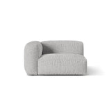 Martina Modulares Sofa Sitzelement, Linke Seite, Sitztiefe 76 cm, aus Boucle in Silber (Monet Silver), 120x106 cm von Micadoni – Bild 1