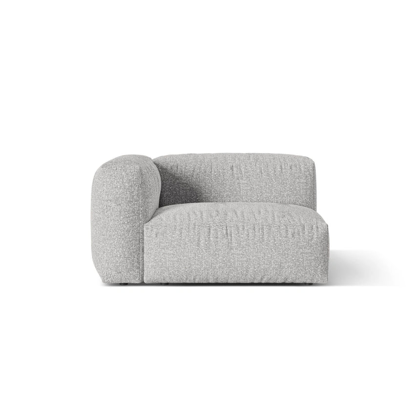 Martina Modulares Sofa Sitzelement, Linke Seite, Sitztiefe 76 cm, aus Boucle in Silber (Monet Silver), 120x106 cm von Micadoni – Bild 1