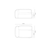 Martina Modulares Sofa Sitzelement, Linke Seite, Sitztiefe 76 cm, aus Boucle in Silber (Monet Silver), 160x106 cm von Micadoni – Bild 2