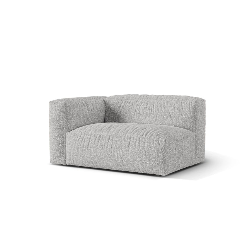 Martina Modulares Sofa Sitzelement, Linke Seite, Sitztiefe 76 cm, aus Boucle in Silber (Monet Silver), 160x106 cm von Micadoni – Bild 3