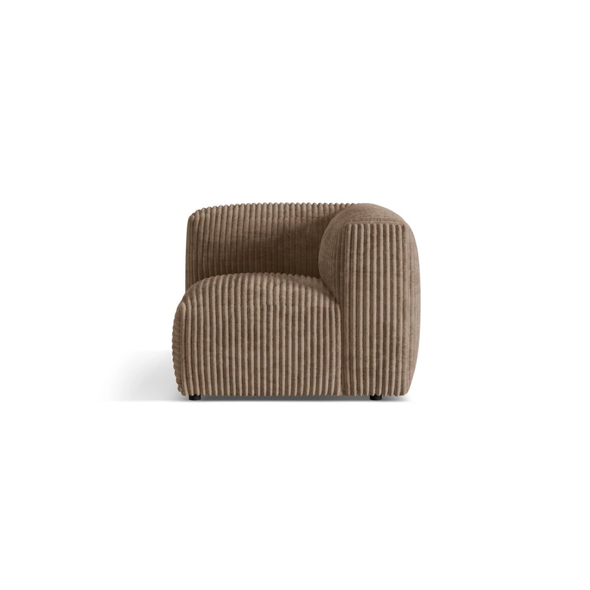 Martina Modulares Sofa Sitzelement, Linke Seite, Sitztiefe 76 cm, aus Cord in Acorn (Tilia 17), 106x106 cm von Micadoni – Bild 1