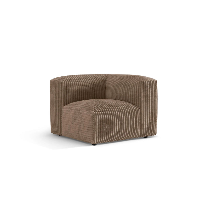 Martina Modulares Sofa Sitzelement, Linke Seite, Sitztiefe 76 cm, aus Cord in Acorn (Tilia 17), 106x106 cm von Micadoni – Bild 3