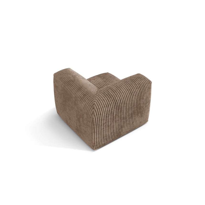 Martina Modulares Sofa Sitzelement, Linke Seite, Sitztiefe 76 cm, aus Cord in Acorn (Tilia 17), 106x106 cm von Micadoni – Bild 4