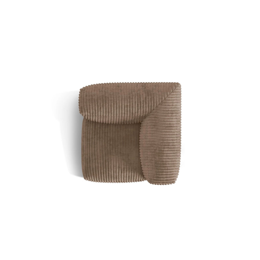 Martina Modulares Sofa Sitzelement, Linke Seite, Sitztiefe 76 cm, aus Cord in Acorn (Tilia 17), 106x106 cm von Micadoni – Bild 5