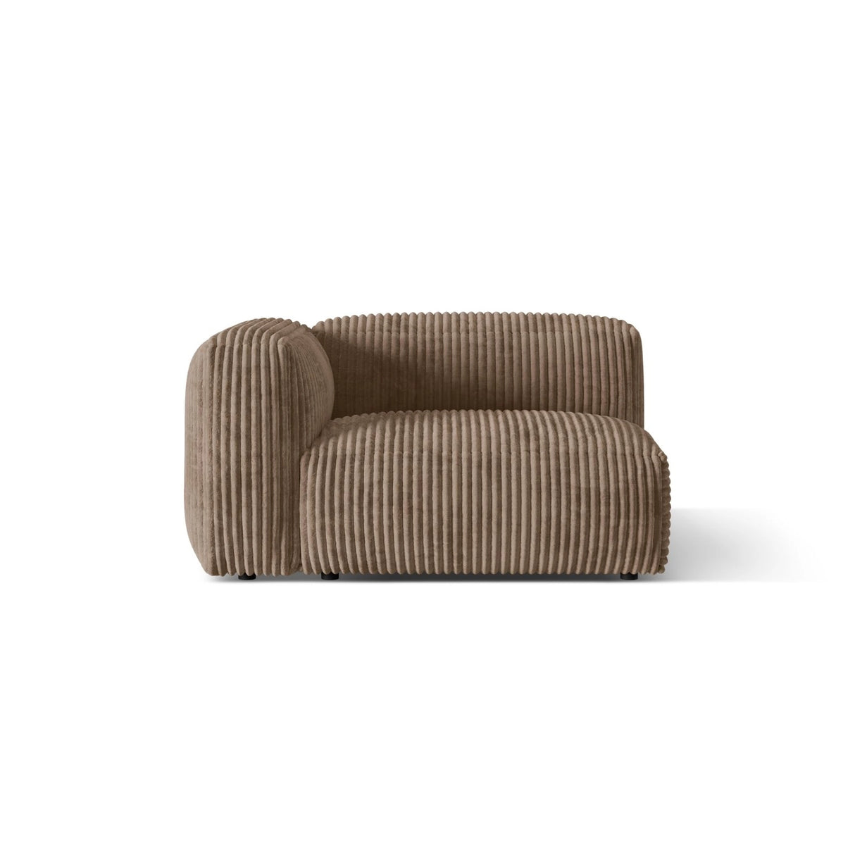 Martina Modulares Sofa Sitzelement, Linke Seite, Sitztiefe 76 cm, aus Cord in Acorn (Tilia 17), 120x106 cm von Micadoni – Bild 1