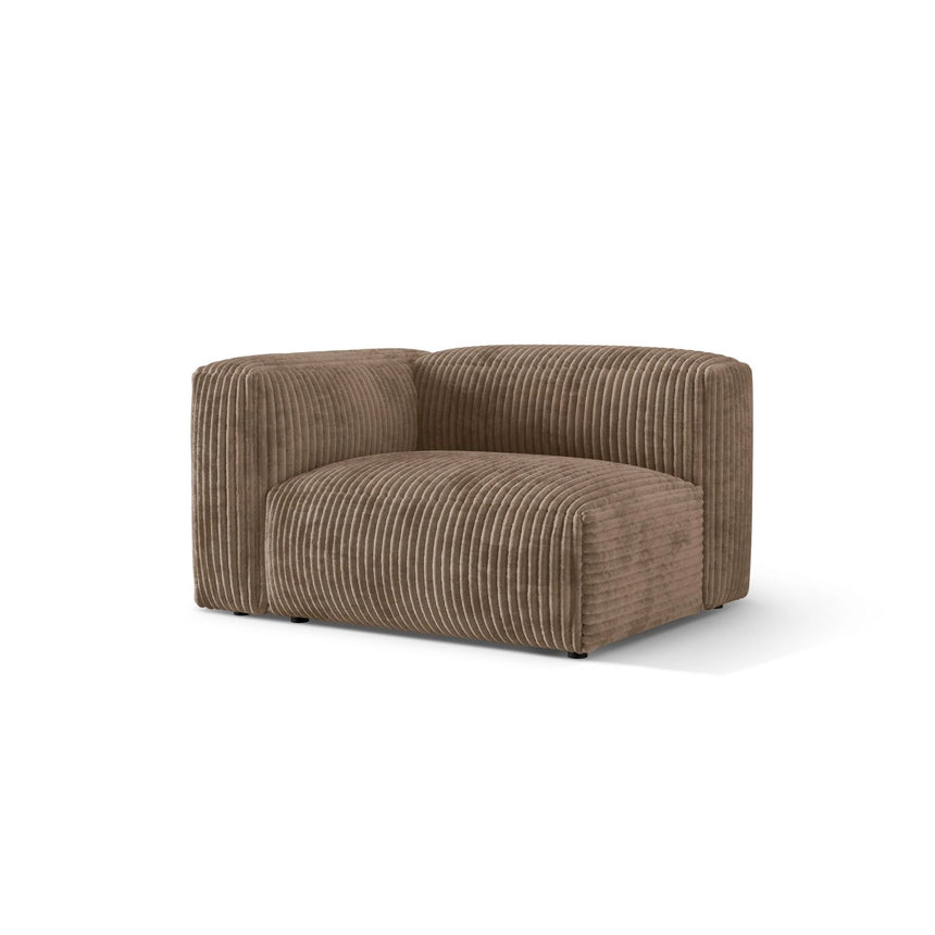 Martina Modulares Sofa Sitzelement, Linke Seite, Sitztiefe 76 cm, aus Cord in Acorn (Tilia 17), 120x106 cm von Micadoni – Bild 3