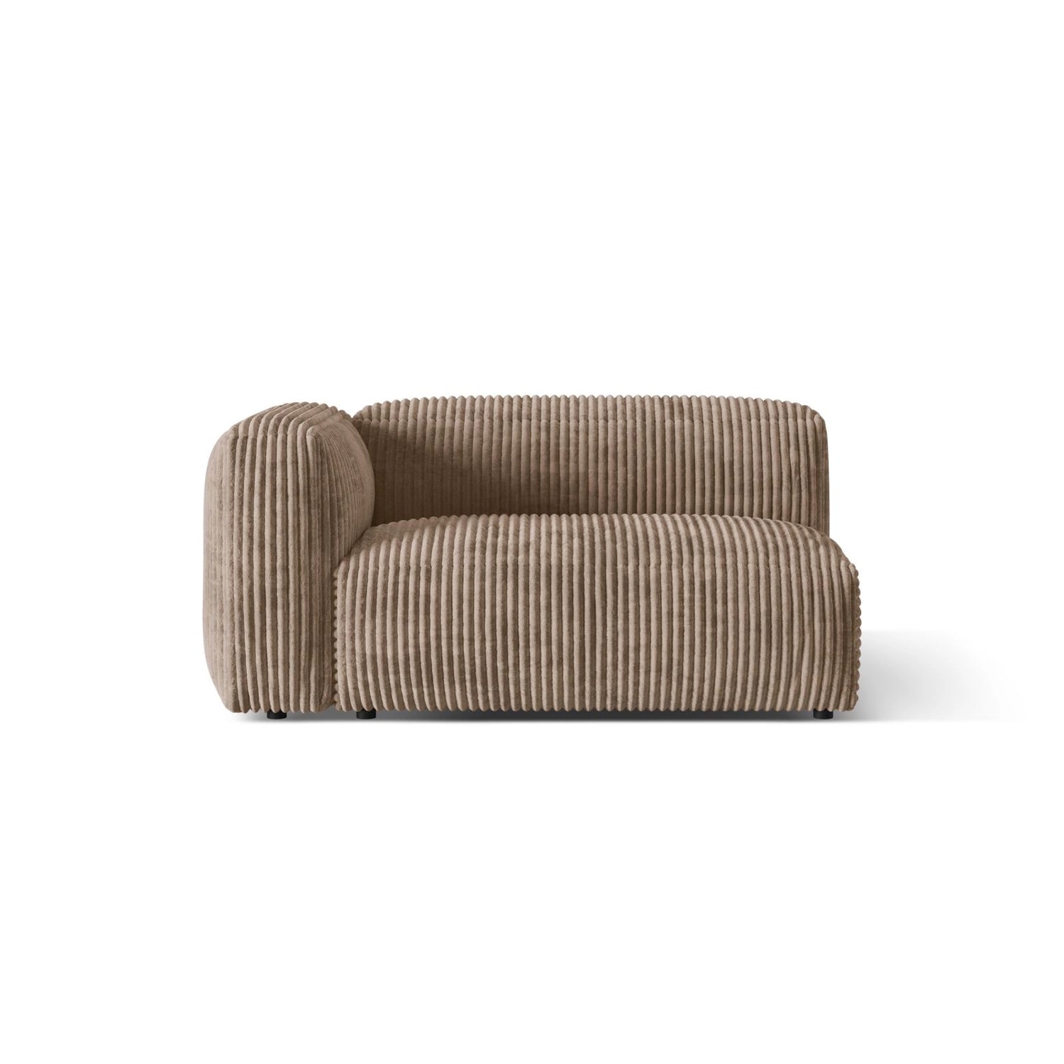 Martina Modulares Sofa Sitzelement, Linke Seite, Sitztiefe 76 cm, aus Cord in Acorn (Tilia 17), 160x106 cm von Micadoni – Bild 1