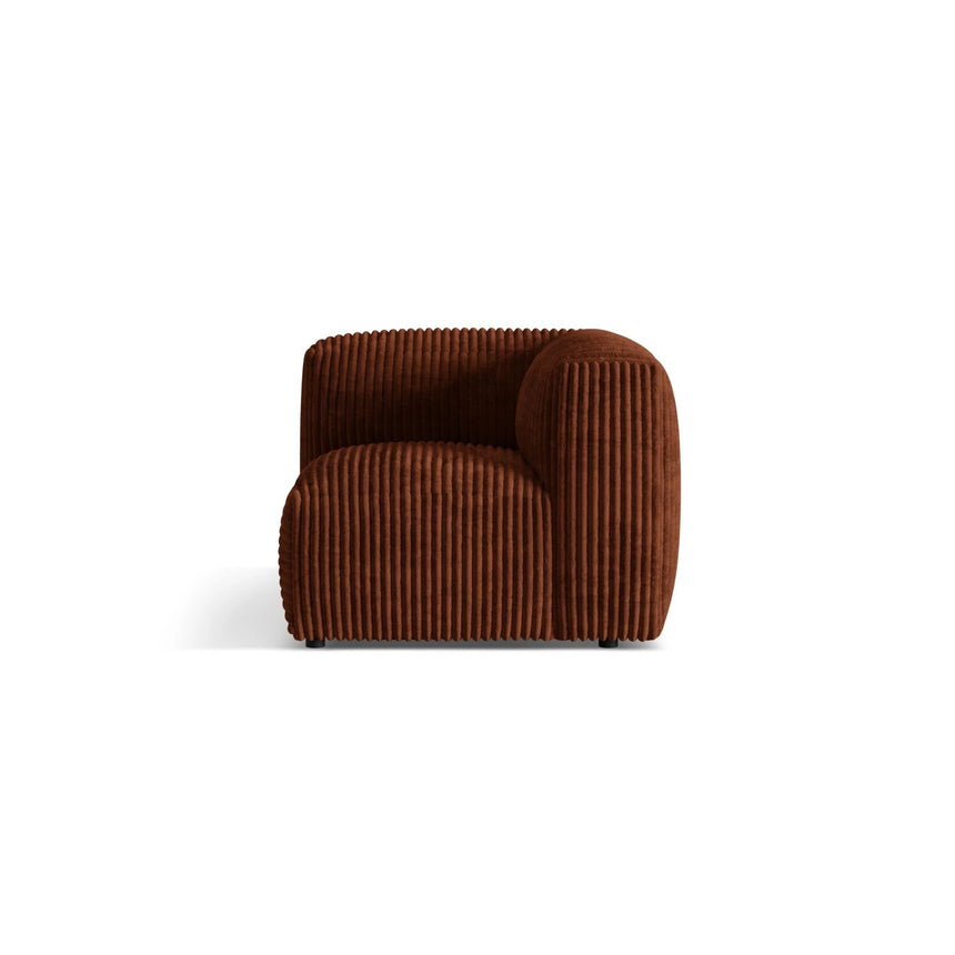 Martina Modulares Sofa Sitzelement, Linke Seite, Sitztiefe 76 cm, aus Cord in Brick (Tilia 52), 106x106 cm von Micadoni – Bild 1