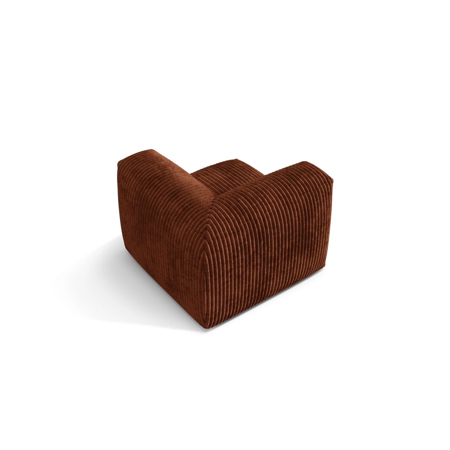 Martina Modulares Sofa Sitzelement, Linke Seite, Sitztiefe 76 cm, aus Cord in Brick (Tilia 52), 106x106 cm von Micadoni – Bild 4