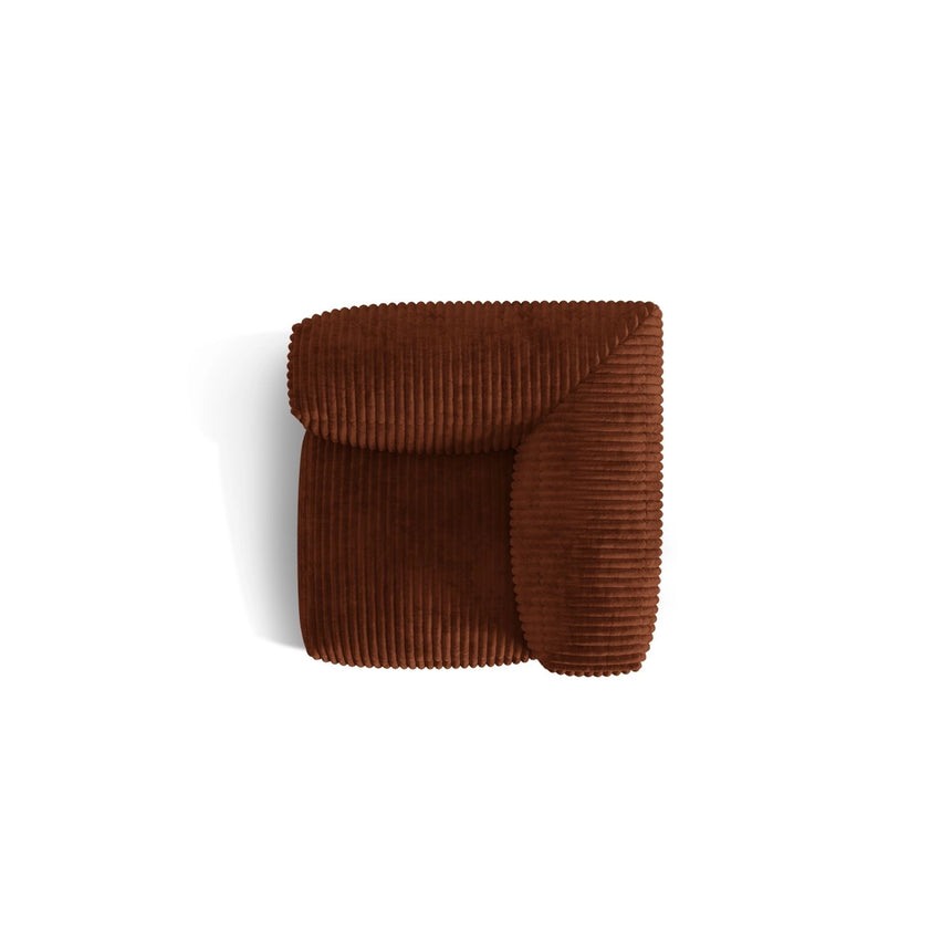 Martina Modulares Sofa Sitzelement, Linke Seite, Sitztiefe 76 cm, aus Cord in Brick (Tilia 52), 106x106 cm von Micadoni – Bild 5