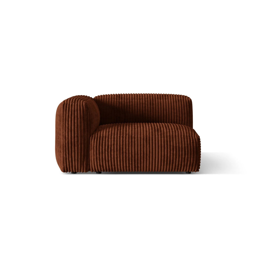 Martina Modulares Sofa Sitzelement, Linke Seite, Sitztiefe 76 cm, aus Cord in Brick (Tilia 52), 120x106 cm von Micadoni – Bild 1