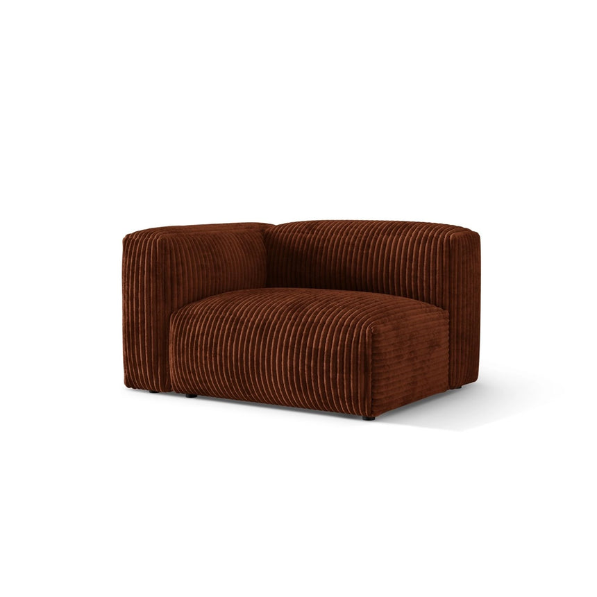 Martina Modulares Sofa Sitzelement, Linke Seite, Sitztiefe 76 cm, aus Cord in Brick (Tilia 52), 120x106 cm von Micadoni – Bild 3