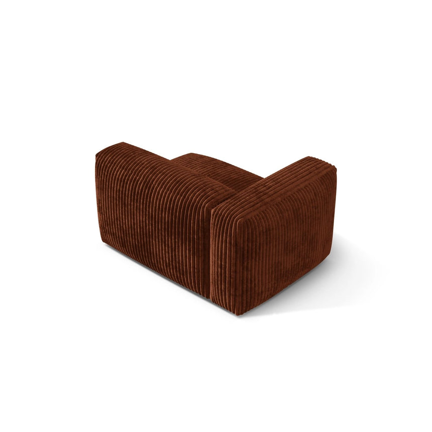 Martina Modulares Sofa Sitzelement, Linke Seite, Sitztiefe 76 cm, aus Cord in Brick (Tilia 52), 120x106 cm von Micadoni – Bild 4