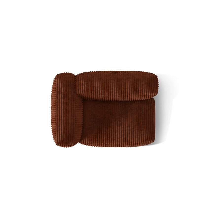Martina Modulares Sofa Sitzelement, Linke Seite, Sitztiefe 76 cm, aus Cord in Brick (Tilia 52), 120x106 cm von Micadoni – Bild 5