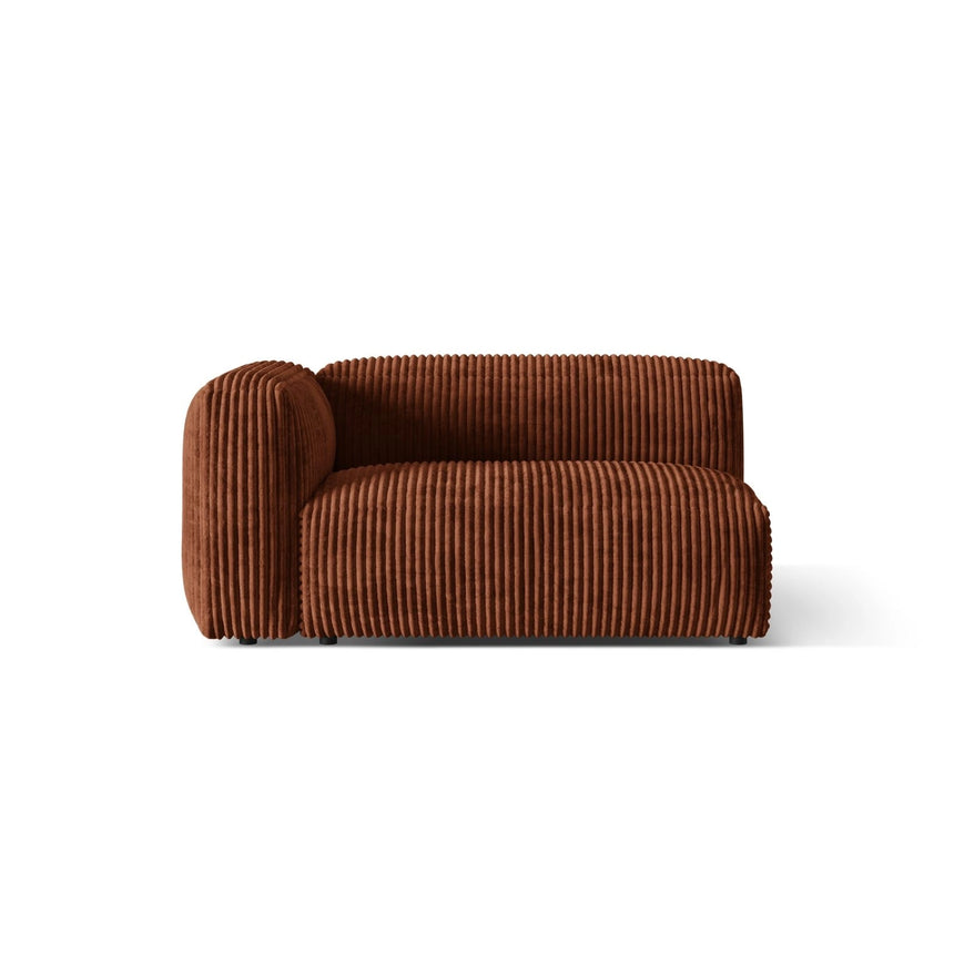 Martina Modulares Sofa Sitzelement, Linke Seite, Sitztiefe 76 cm, aus Cord in Brick (Tilia 52), 160x106 cm von Micadoni – Bild 1