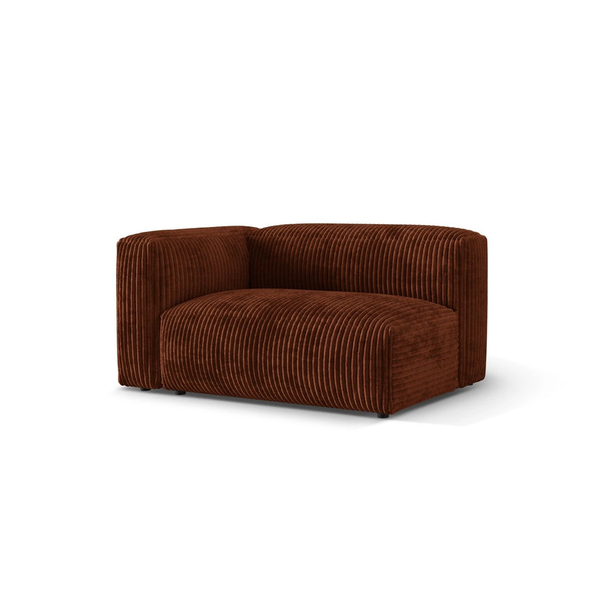 Martina Modulares Sofa Sitzelement, Linke Seite, Sitztiefe 76 cm, aus Cord in Brick (Tilia 52), 160x106 cm von Micadoni – Bild 3