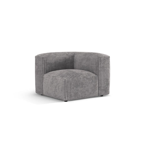 Martina Modulares Sofa Sitzelement, Linke Seite, Sitztiefe 76 cm, aus Cord in Hellgrau (Tilia 86), 106x106 cm von Micadoni – Bild 3