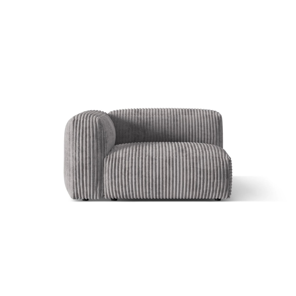 Martina Modulares Sofa Sitzelement, Linke Seite, Sitztiefe 76 cm, aus Cord in Hellgrau (Tilia 86), 120x106 cm von Micadoni – Bild 1