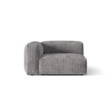 Martina Modulares Sofa Sitzelement, Linke Seite, Sitztiefe 76 cm, aus Cord in Hellgrau (Tilia 86), 120x106 cm von Micadoni – Bild 1