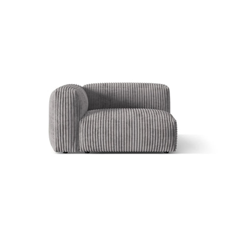 Martina Modulares Sofa Sitzelement, Linke Seite, Sitztiefe 76 cm, aus Cord in Hellgrau (Tilia 86), 120x106 cm von Micadoni – Bild 1