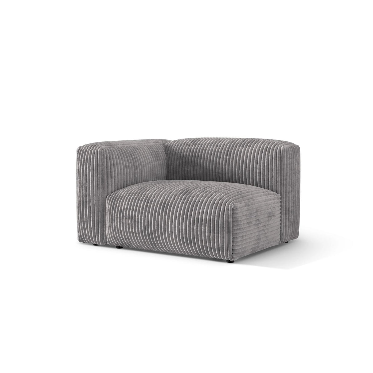 Martina Modulares Sofa Sitzelement, Linke Seite, Sitztiefe 76 cm, aus Cord in Hellgrau (Tilia 86), 120x106 cm von Micadoni – Bild 3