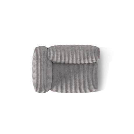 Martina Modulares Sofa Sitzelement, Linke Seite, Sitztiefe 76 cm, aus Cord in Hellgrau (Tilia 86), 120x106 cm von Micadoni – Bild 5