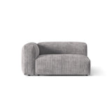 Martina Modulares Sofa Sitzelement, Linke Seite, Sitztiefe 76 cm, aus Cord in Hellgrau (Tilia 86), 160x106 cm von Micadoni – Bild 1
