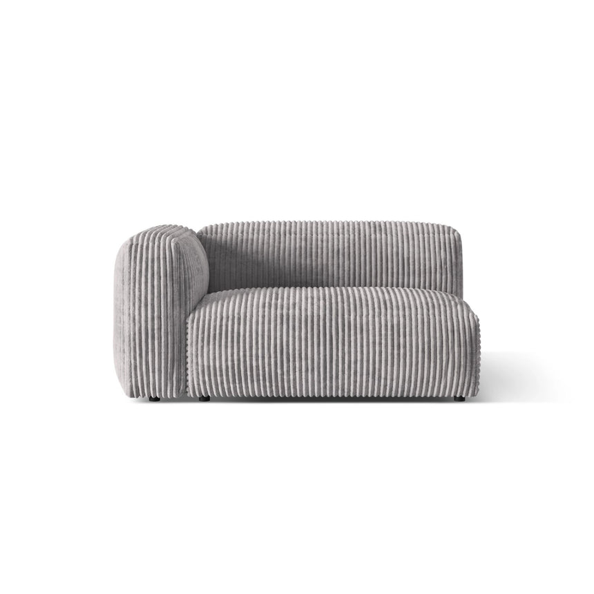 Martina Modulares Sofa Sitzelement, Linke Seite, Sitztiefe 76 cm, aus Cord in Hellgrau (Tilia 86), 160x106 cm von Micadoni – Bild 1