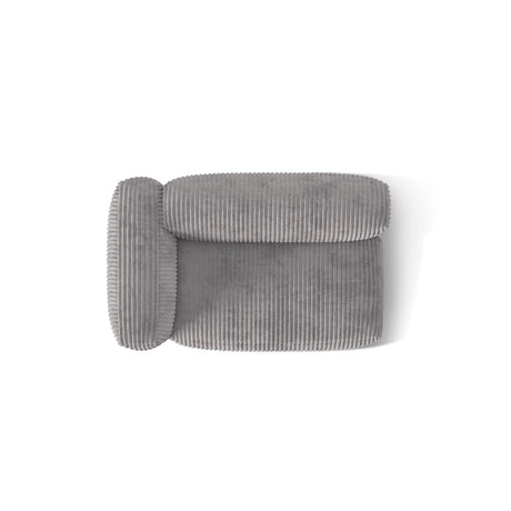 Martina Modulares Sofa Sitzelement, Linke Seite, Sitztiefe 76 cm, aus Cord in Hellgrau (Tilia 86), 160x106 cm von Micadoni – Bild 5