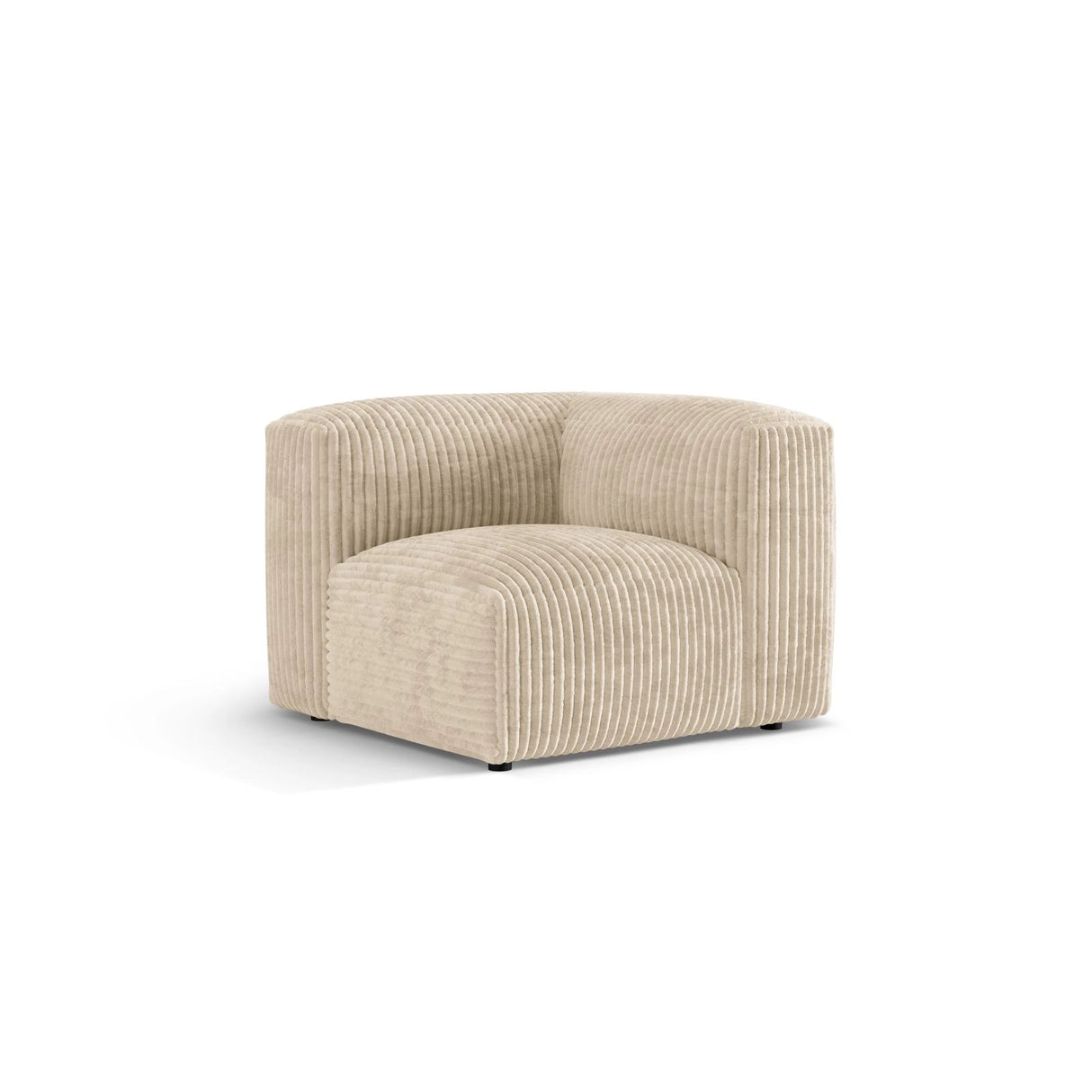Martina Modulares Sofa Sitzelement, Linke Seite, Sitztiefe 76 cm, aus Cord in Leichtes Beige (Tilia 03), 106x106 cm von Micadoni – Bild 3