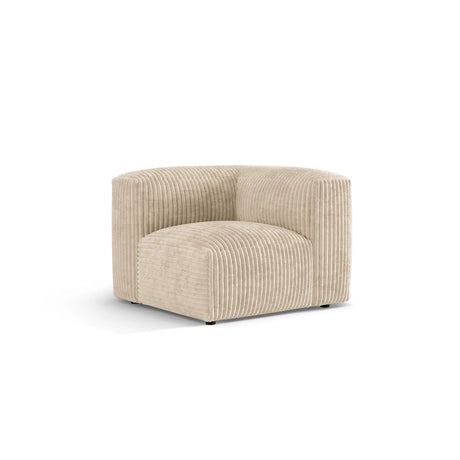 Martina Modulares Sofa Sitzelement, Linke Seite, Sitztiefe 76 cm, aus Cord in Leichtes Beige (Tilia 03), 106x106 cm von Micadoni – Bild 3