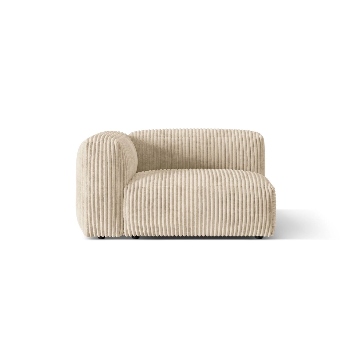 Martina Modulares Sofa Sitzelement, Linke Seite, Sitztiefe 76 cm, aus Cord in Leichtes Beige (Tilia 03), 120x106 cm von Micadoni – Bild 1