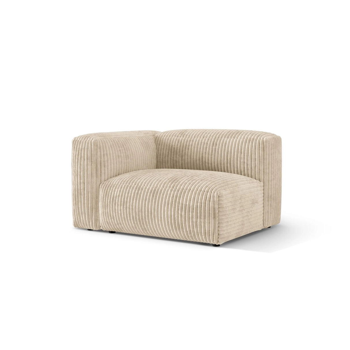 Martina Modulares Sofa Sitzelement, Linke Seite, Sitztiefe 76 cm, aus Cord in Leichtes Beige (Tilia 03), 120x106 cm von Micadoni – Bild 3