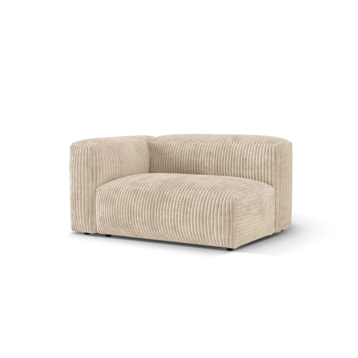 Martina Modulares Sofa Sitzelement, Linke Seite, Sitztiefe 76 cm, aus Cord in Leichtes Beige (Tilia 03), 160x106 cm von Micadoni – Bild 3
