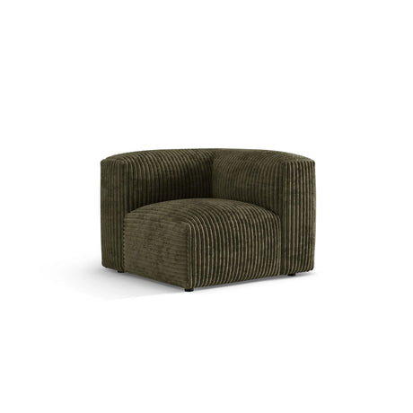 Martina Modulares Sofa Sitzelement, Linke Seite, Sitztiefe 76 cm, aus Cord in Moosgrün (Tilia 37), 106x106 cm von Micadoni – Bild 3