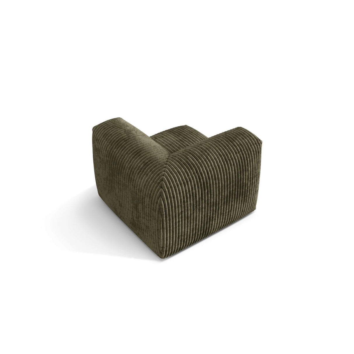 Martina Modulares Sofa Sitzelement, Linke Seite, Sitztiefe 76 cm, aus Cord in Moosgrün (Tilia 37), 106x106 cm von Micadoni – Bild 4