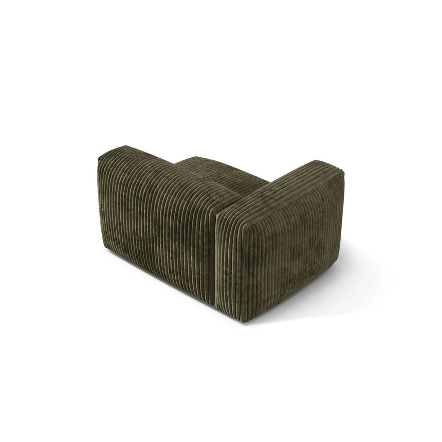 Martina Modulares Sofa Sitzelement, Linke Seite, Sitztiefe 76 cm, aus Cord in Moosgrün (Tilia 37), 120x106 cm von Micadoni – Bild 4