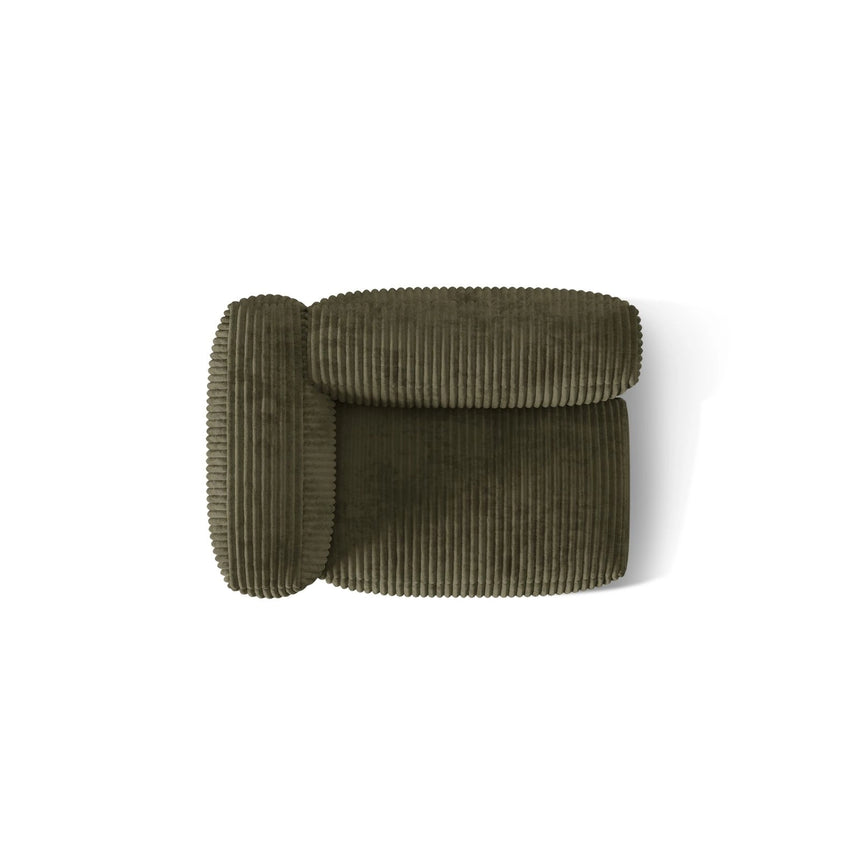 Martina Modulares Sofa Sitzelement, Linke Seite, Sitztiefe 76 cm, aus Cord in Moosgrün (Tilia 37), 120x106 cm von Micadoni – Bild 5