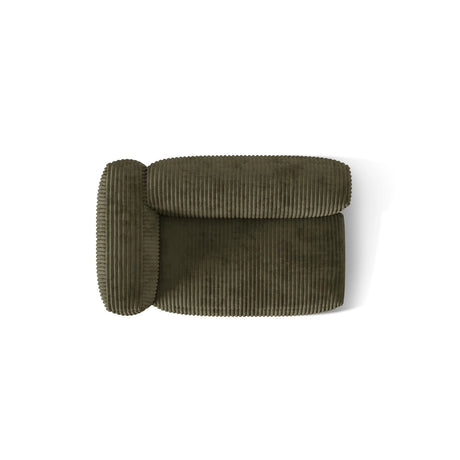 Martina Modulares Sofa Sitzelement, Linke Seite, Sitztiefe 76 cm, aus Cord in Moosgrün (Tilia 37), 160x106 cm von Micadoni – Bild 5