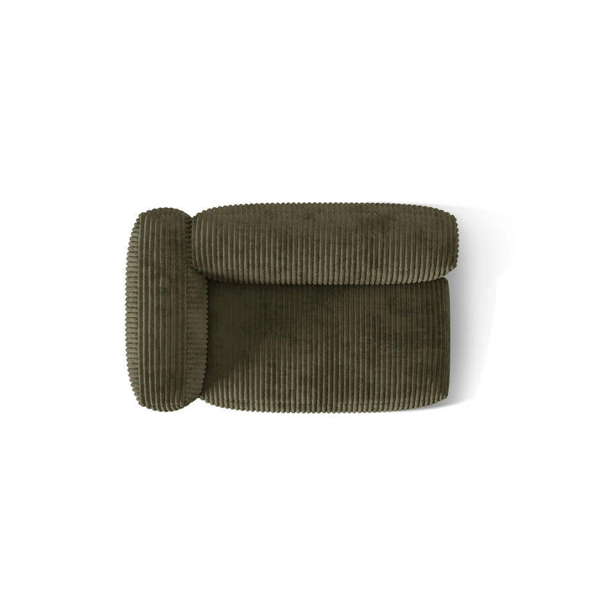 Martina Modulares Sofa Sitzelement, Linke Seite, Sitztiefe 76 cm, aus Cord in Moosgrün (Tilia 37), 160x106 cm von Micadoni – Bild 5