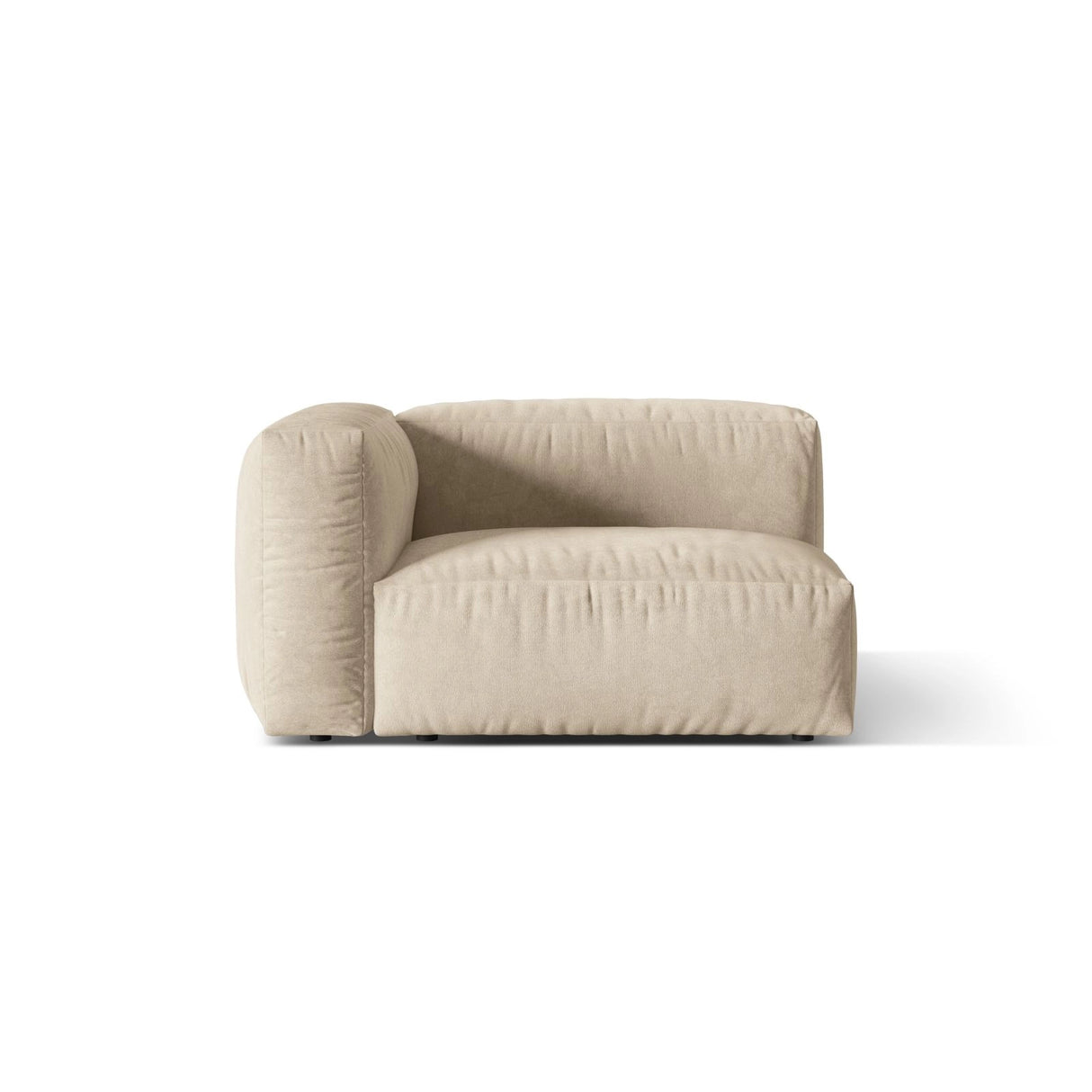 Martina Modulares Sofa Sitzelement, Linke Seite, Sitztiefe 76 cm, aus Samt, Cord, Boucle oder Strukturstoff, 120x106 cm von Micadoni – Bild 1