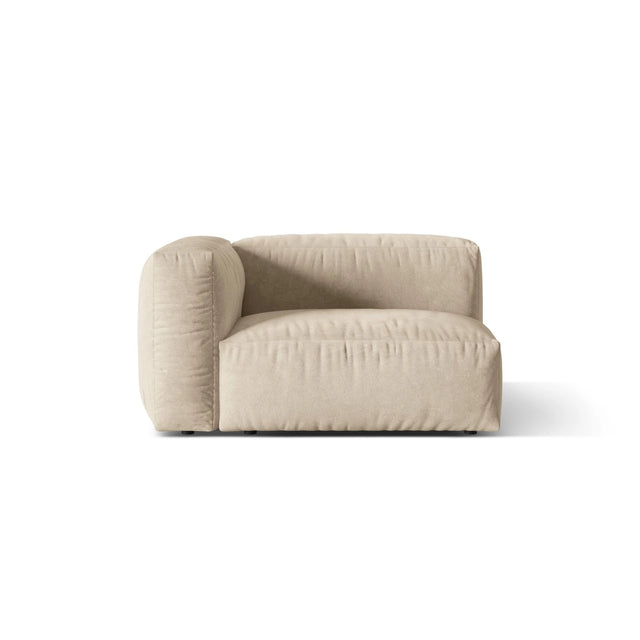 Martina Modulares Sofa Sitzelement, Linke Seite, Sitztiefe 76 cm, aus Samt, Cord, Boucle oder Strukturstoff, 120x106 cm von Micadoni – Bild 1