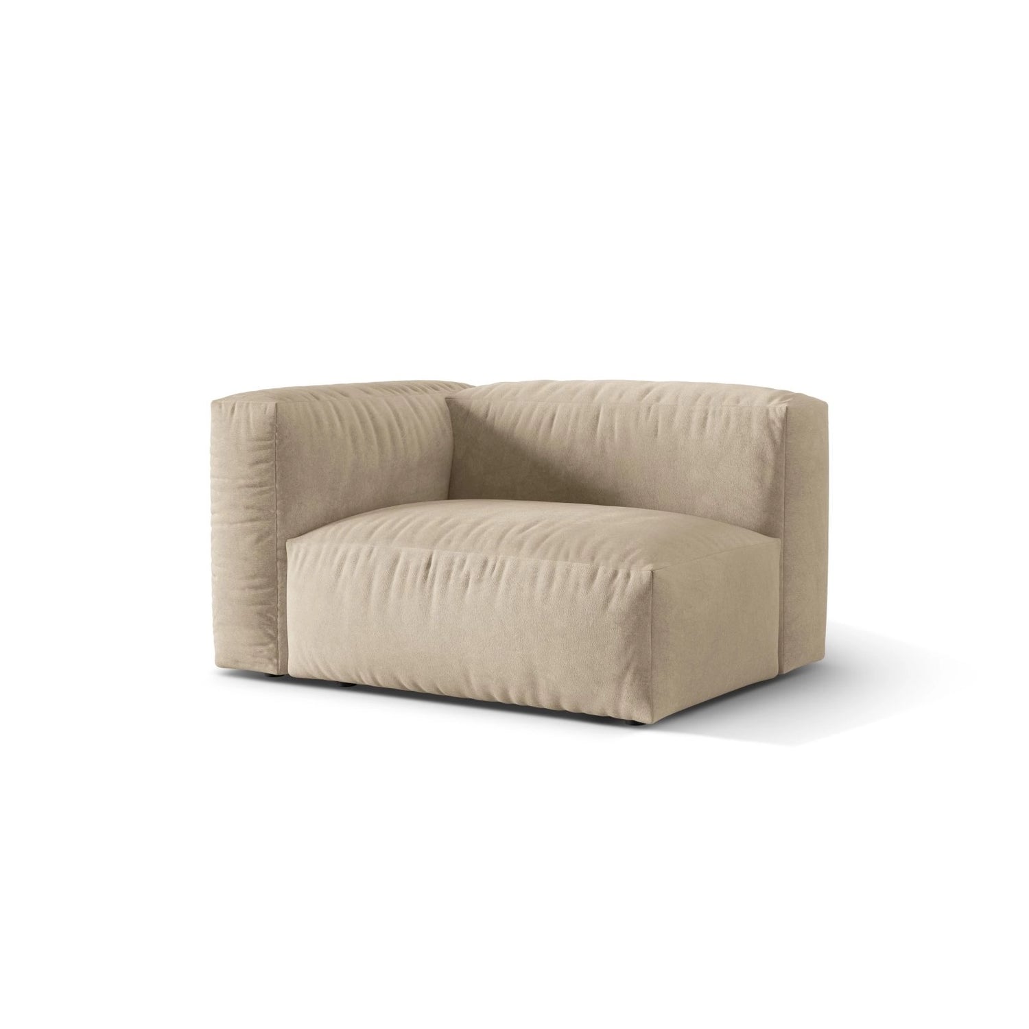 Martina Modulares Sofa Sitzelement, Linke Seite, Sitztiefe 76 cm, aus Samt, Cord, Boucle oder Strukturstoff, 120x106 cm von Micadoni – Bild 3