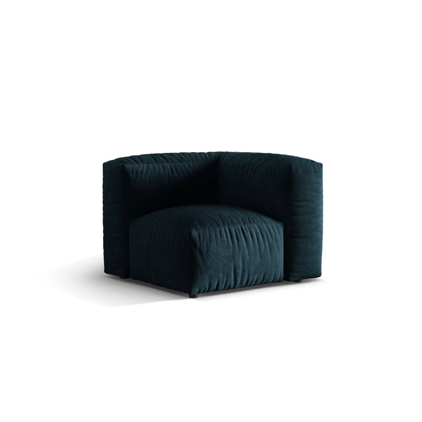 Martina Modulares Sofa Sitzelement, Linke Seite, Sitztiefe 76 cm, aus Samt in Deep Petrol (Vogue 13), 106x106 cm von Micadoni – Bild 3