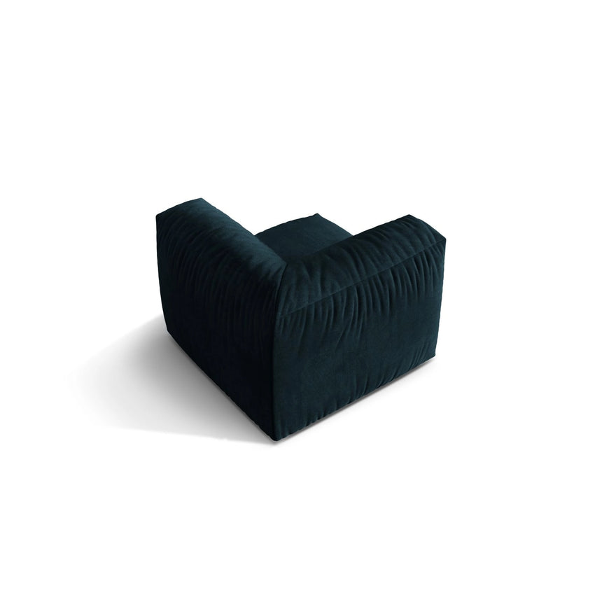 Martina Modulares Sofa Sitzelement, Linke Seite, Sitztiefe 76 cm, aus Samt in Deep Petrol (Vogue 13), 106x106 cm von Micadoni – Bild 4