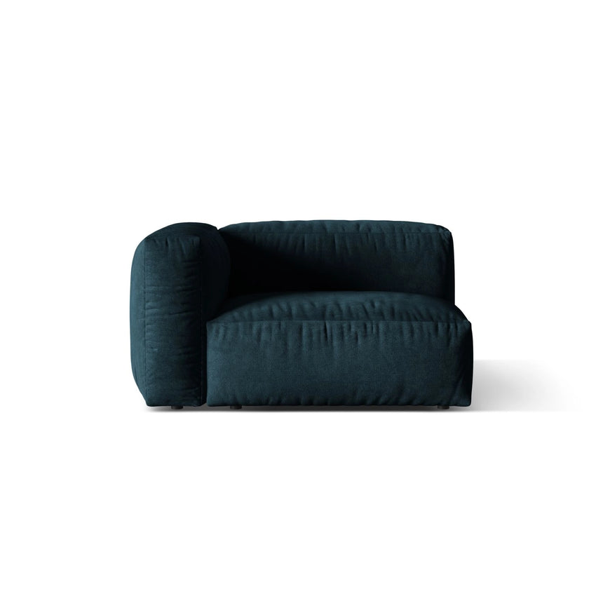 Martina Modulares Sofa Sitzelement, Linke Seite, Sitztiefe 76 cm, aus Samt in Deep Petrol (Vogue 13), 120x106 cm von Micadoni – Bild 1
