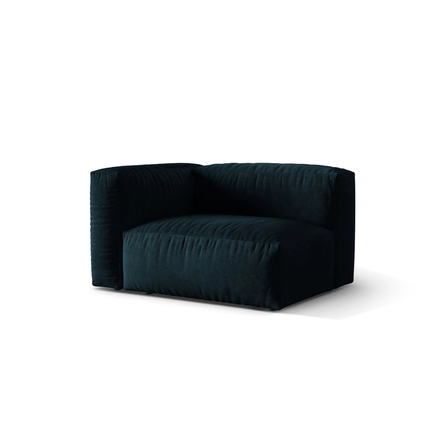 Martina Modulares Sofa Sitzelement, Linke Seite, Sitztiefe 76 cm, aus Samt in Deep Petrol (Vogue 13), 120x106 cm von Micadoni – Bild 3