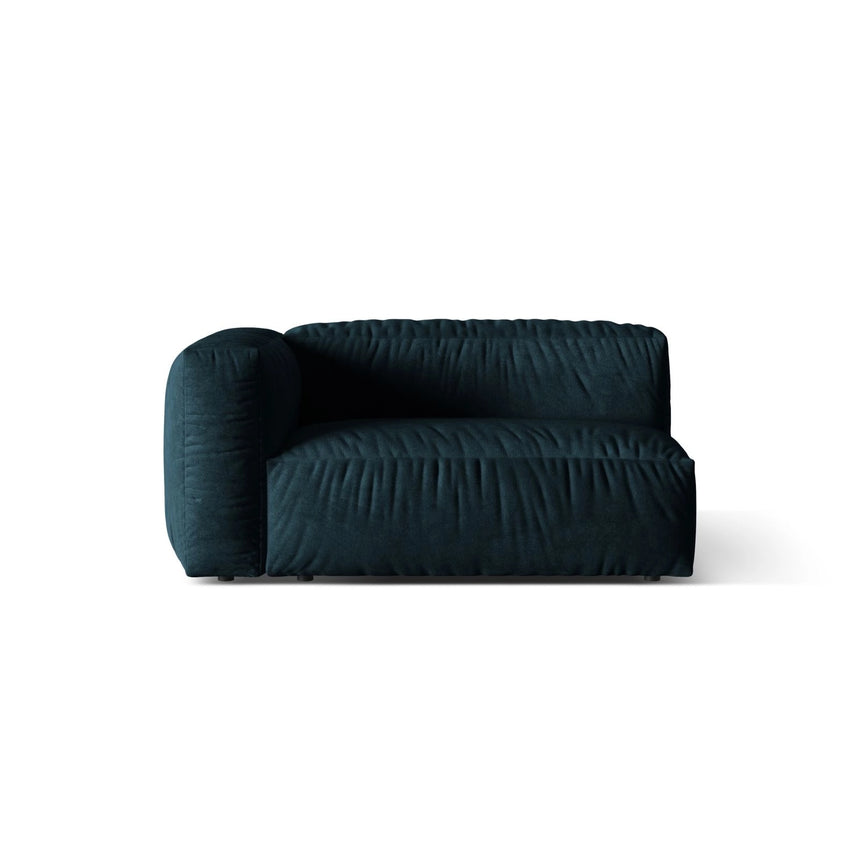 Martina Modulares Sofa Sitzelement, Linke Seite, Sitztiefe 76 cm, aus Samt in Deep Petrol (Vogue 13), 160x106 cm von Micadoni – Bild 1