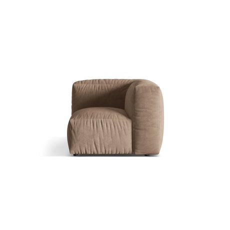 Martina Modulares Sofa Sitzelement, Linke Seite, Sitztiefe 76 cm, aus Samt in Dunkelbeige (Vogue 3), 106x106 cm von Micadoni – Bild 1