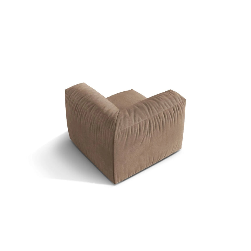 Martina Modulares Sofa Sitzelement, Linke Seite, Sitztiefe 76 cm, aus Samt in Dunkelbeige (Vogue 3), 106x106 cm von Micadoni – Bild 4